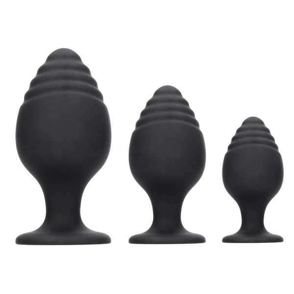 Set di 3 tappi in silicone increspati