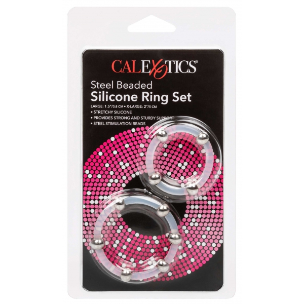 Juego de 2 Cockrings transparentes con bola