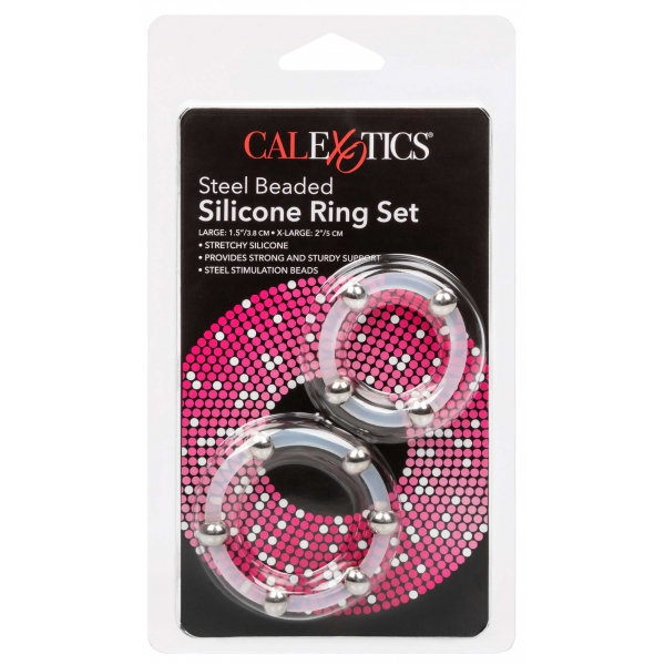 Set of 2 Clear Cockrings with Ball