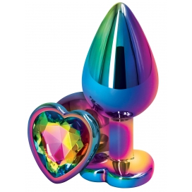 Anal-Juwel Heart Rainbow M 7 x 3.5cm
