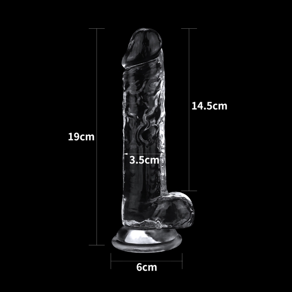 Doorzichtige Dildo met Flawless Tasje 16 x 3,5 cm