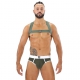 Fetish X Khaki elastic harness