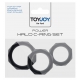 Set van 3 zwarte Power Halo Silicone Cockrings