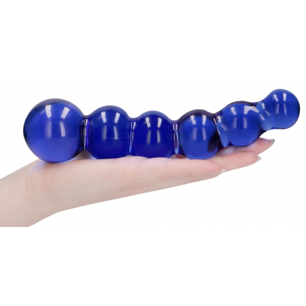 Planets Blue glass dildo 18 x 4.3 cm