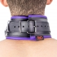 Gepolstertes Halsband aus Leder 3 Ringe D Violett