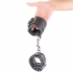 Padded leather handcuffs for wrists Black