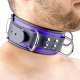 Leather Necklace 3 Rings D Purple-Black