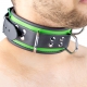 Leather Necklace 3 Rings D Green-Black