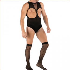  Jumpsuit + kousen TEDDY Sexy zwarte outfit