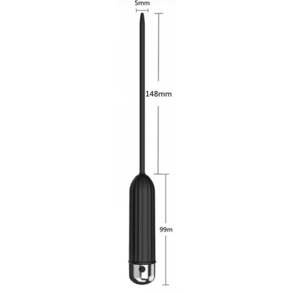 Varilla de uretra vibrante brillante 15cm - Diámetro 4mm