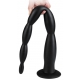 Dildo lungo L 50 x 5 cm nero con perline a scaglie