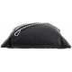 Coussin en cuir noir 20cm X 25cm + 2 chaines de 20cm + 4 mousquetons