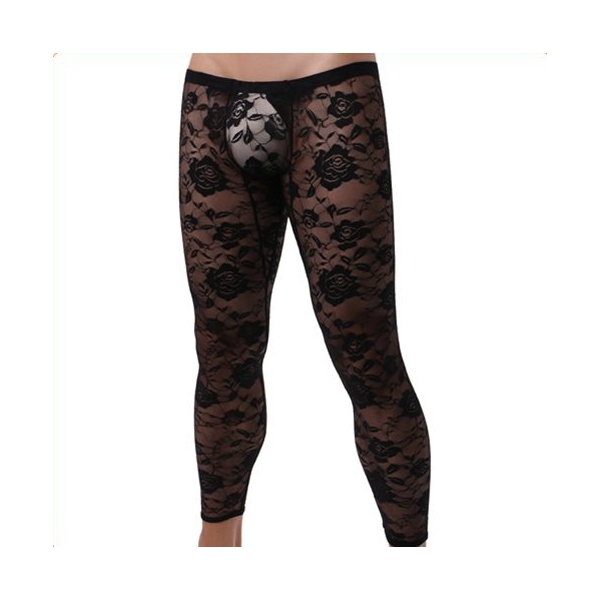 Calções de boxer de renda sexy Black