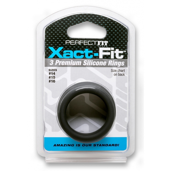 Juego de 3 anillos de pene Xact-Fit S-M