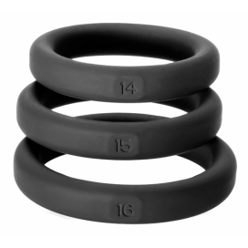 Perfect Fit Lot 3 Cockrings Silicone XACT-FIT S-M