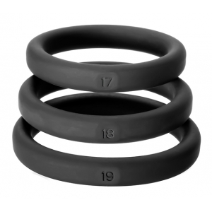 Perfect Fit Lot 3 cockrings Silicone XACT-FIT M-L