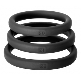 Perfect Fit Lot 3 Cockrings Silicone XACT-FIT L-XL