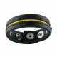 Leather Cockring 3 Pressures Black-Yellow