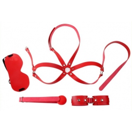 OBEDIENCE Kit di iniziazione BDSM 4 pezzi Rosso