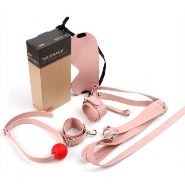 Gehoorzaamheid 4-delige Roze BDSM Inwijdings Kit