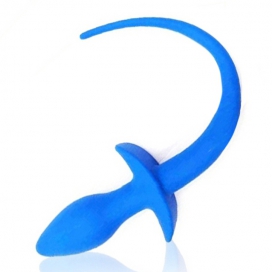 Silicone Dog Tail Plug 7.5 x 3.1cm Blue