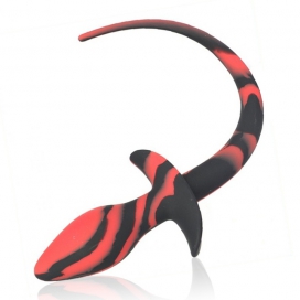 Kinky Puppy Silicone Dog Tail Plug 7.5 x 3.1cm Black-Red