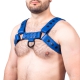 Leather Harness Snap Blue