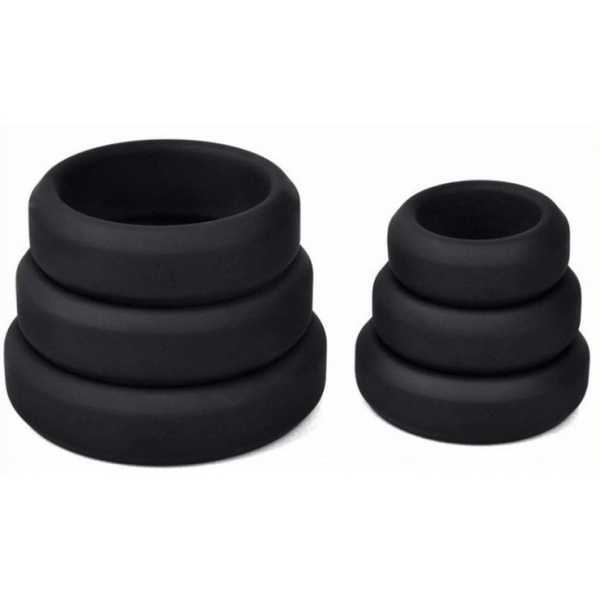 Lot of 6 Silicone Cockrings Hyperion Black