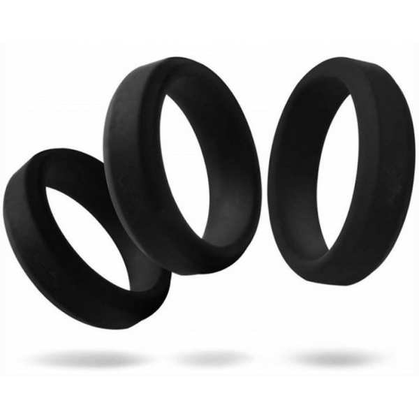 Lot of 6 Silicone Cockrings Hyperion Black