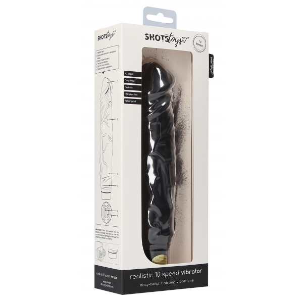 Vibrating Dildo Realistic 20 x 5cm Black