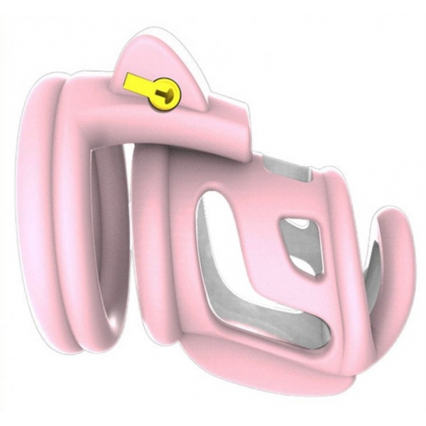 Cock Cuff chastity cage 7.5 x 3 cm Pink-White