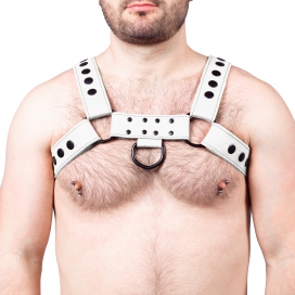 The Red Harness Snap Leder Harness Weiß