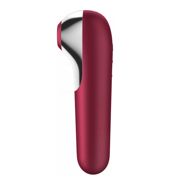 Stimolatore clitorideo Dual Love + vibratore rosso