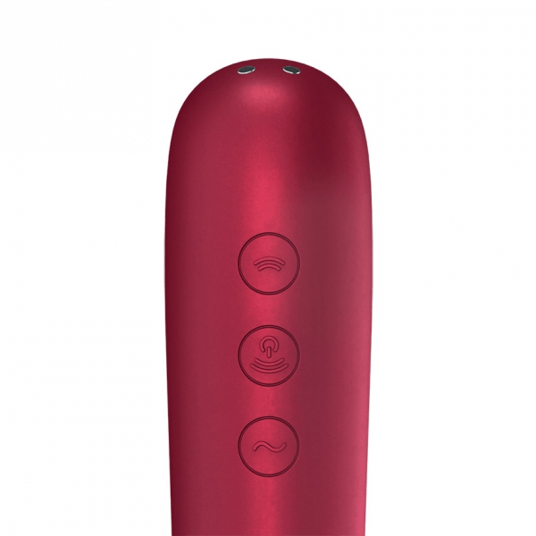 Duplo Estimulador Clitoral do Amor + Vibrador Vermelho