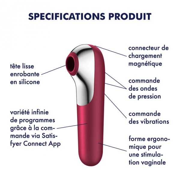 Dual Love Red Clitoral Stimulator + Vibrator