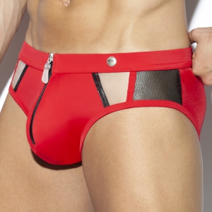 ES Collection Swimsuit with Zip C-THROUGH Red