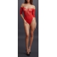 Fato Rhinestone Open Body - Vermelho