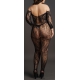 Open Suit Large Size LACE SLEEVED - Black