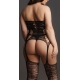 LACE SUSPENDER Plus Size Jumpsuit - Zwart