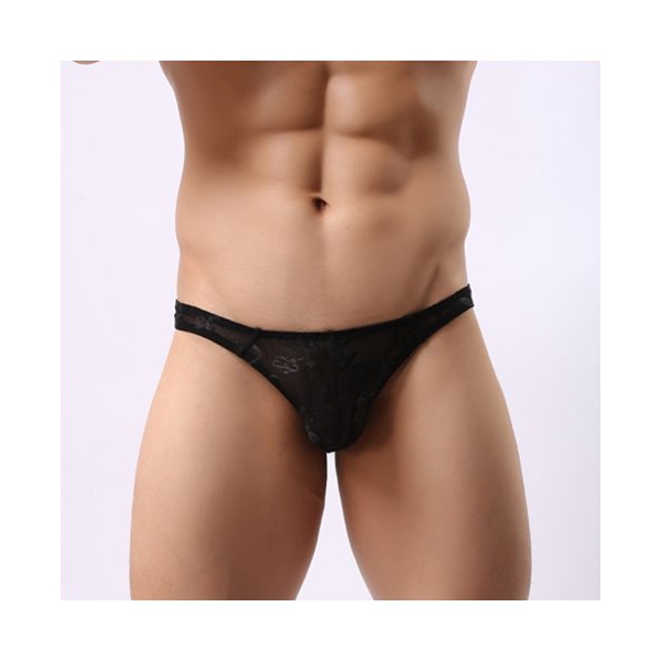 Lace Thong MANKINI Black