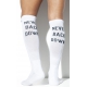 NEVER BACK DOWN High Socks White