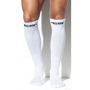 ES Collection NEVER BACK DOWN High Socks White