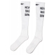 NEVER BACK DOWN High Socks White