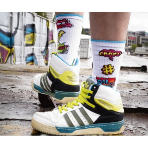 Addiction Weiße Socken Socks Addiction Patches