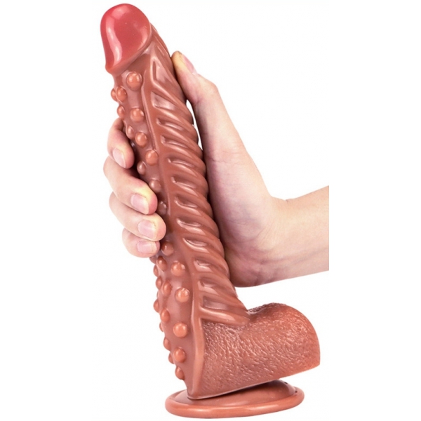 Dildo com costela 22 x 5cm Castanho