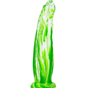 F*CK MY COLOR Cabbage Mixed Color Silicone Dong Vert et Blanc