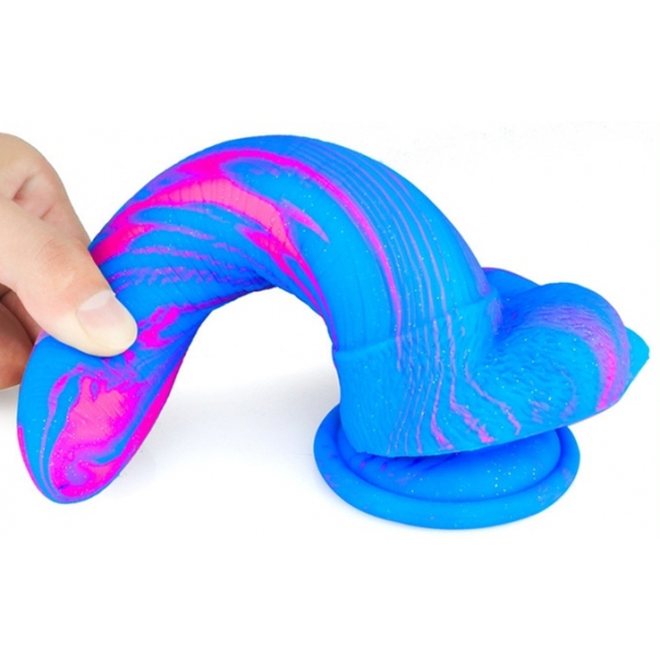 Dildo Banadick 15 x 4cm Blau-Rosa