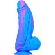 Silikon Dildo Fat Dick 18 x 6,5cm Blau-Rosa