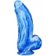 Silikon Dildo Fat Dick 18 x 6.5cm Blau-Weiss