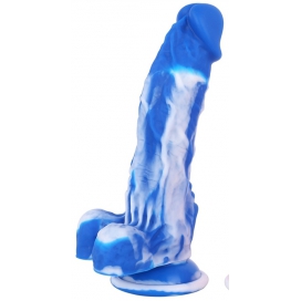 Dildo Gridy 15 x 4 cm Blu-Bianco